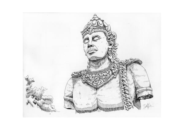 Image of Lord Vishnu Sketch (unframed)