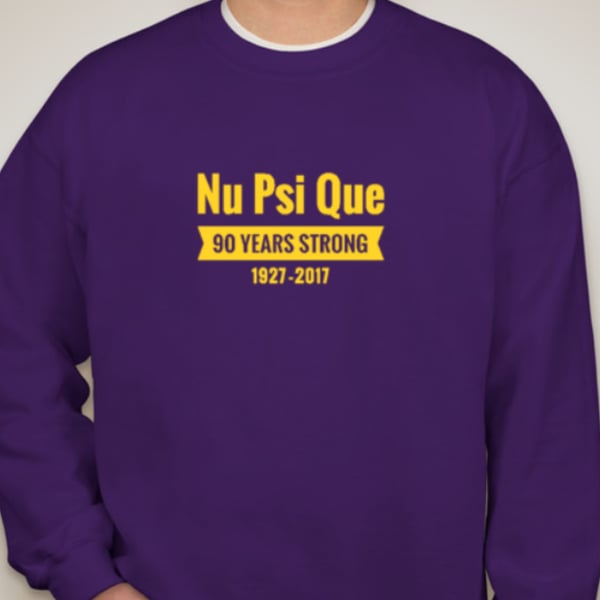 Image of Nu Psi 90 Year Anniversary Definition Crewneck Sweatshirt (PRE-ORDER)