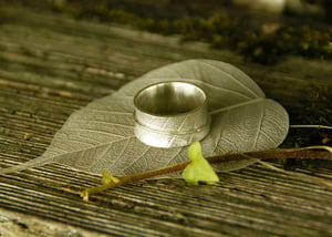 Image of  Leaf print spinner ring