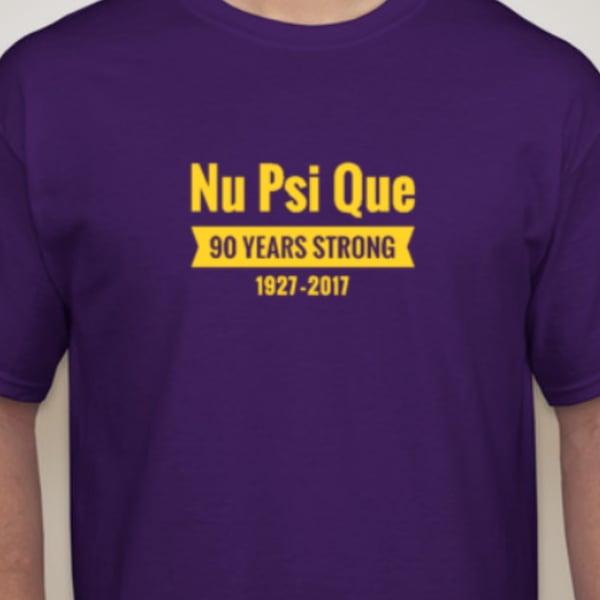 Image of Nu Psi 90 Year Anniversary Definition Tee