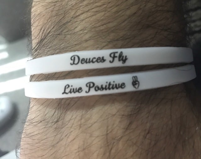 Image of Deuces Fly Live Positive Wristband