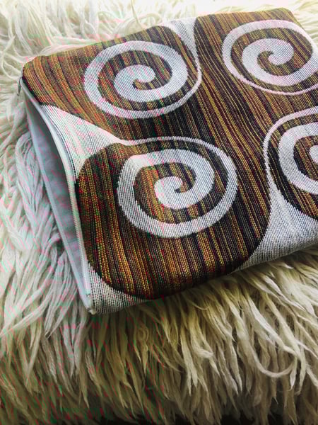Image of swirl brown vintage textile bag