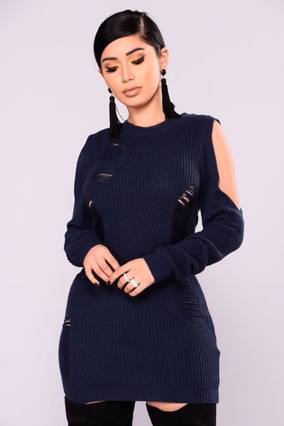 Image of The cold shoulder sweater dress