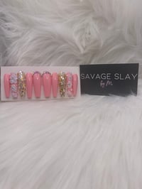 Image 3 of BABY PINK ROSE NAILS (MADE TO ORDER)