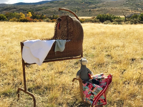 Image of Heirloom wicker cradle