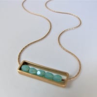 Image 2 of Green Opaline Abacus Necklace
