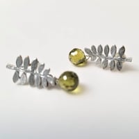 Image 3 of Tiny Fern Frond Earrings - Silver