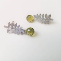 Image 5 of Tiny Fern Frond Earrings - Silver