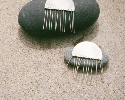 Image of Half Moon Tassel Earrings