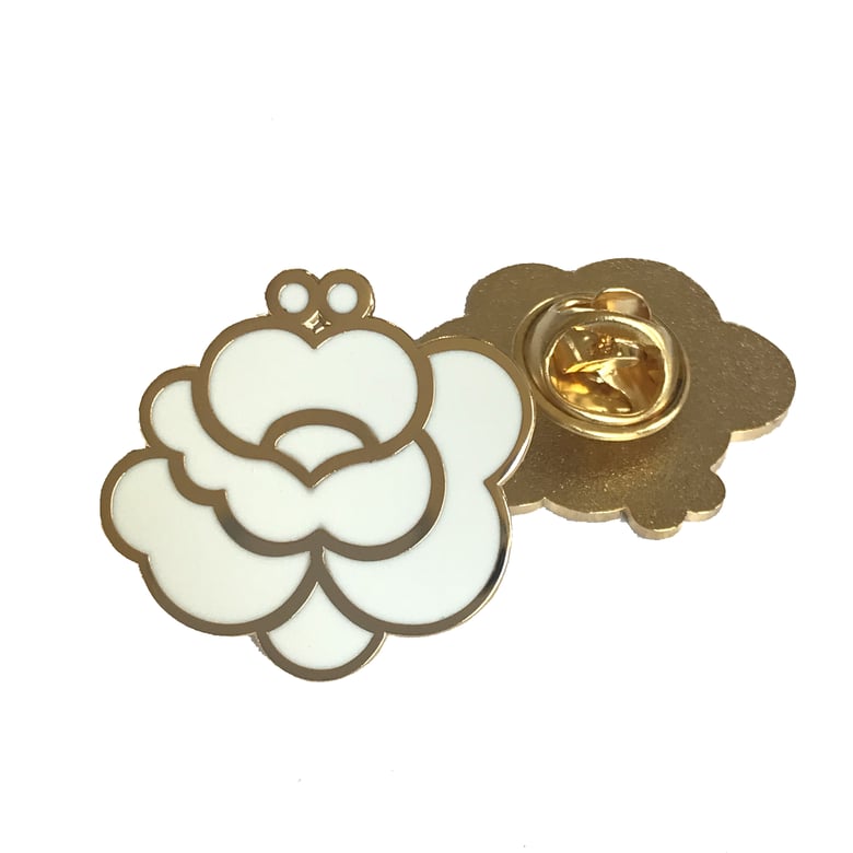 Image of White & Gold Classic Pin