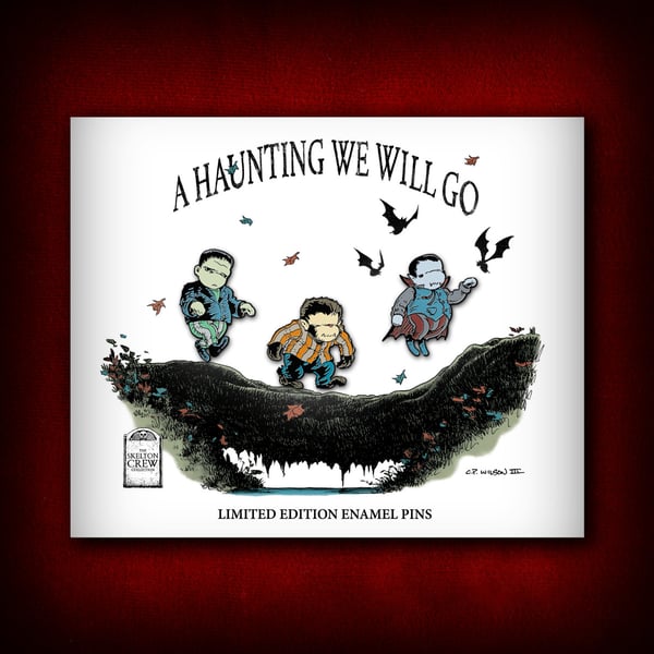 Image of The Skelton Crew Collection: Limited Edition "A Haunting We Will Go" Pin Set!