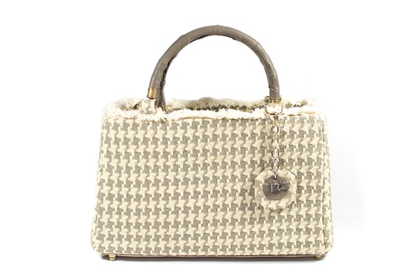 Image of Tan Herringbone Handbag