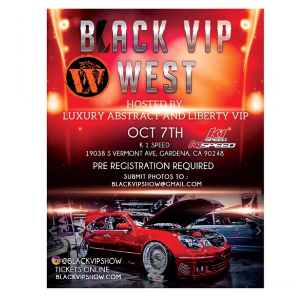 Image of Black VIP West , Vehicle Registration , Oct 7th , CA