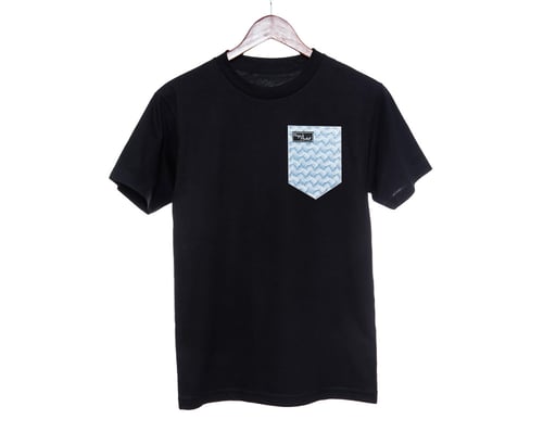 Image of Blue Folk Wave Paige's Pocket Tee