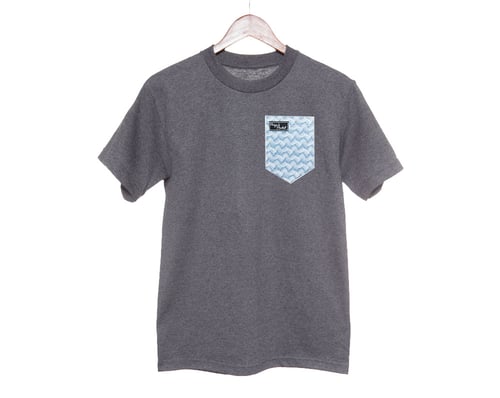 Image of Blue Folk Wave Paige's Pocket Tee