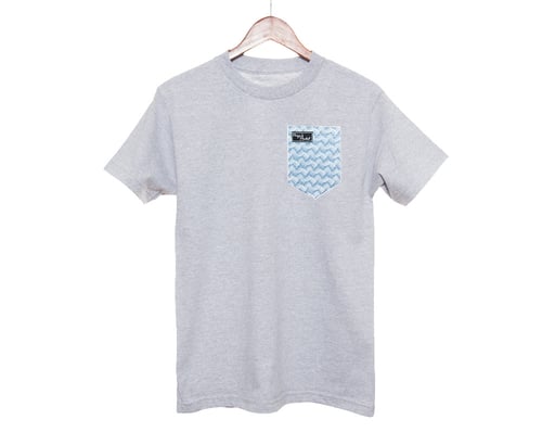 Image of Blue Folk Wave Paige's Pocket Tee