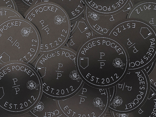 Image of Paige's Pocket Round Black Vinyl Stickers