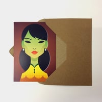 Image 1 of Green Lady v2 Greeting Card