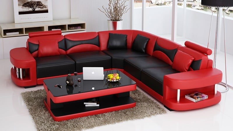 6 seater leather cheap lounge