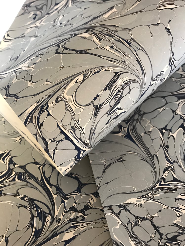 Image of Marbled Paper #31 'Eau de Nil' Contemporary Marbled Design. 