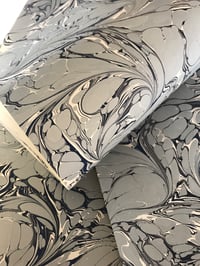 Image 3 of Marbled Paper #31 'Eau de Nil' Contemporary Marbled Design. 