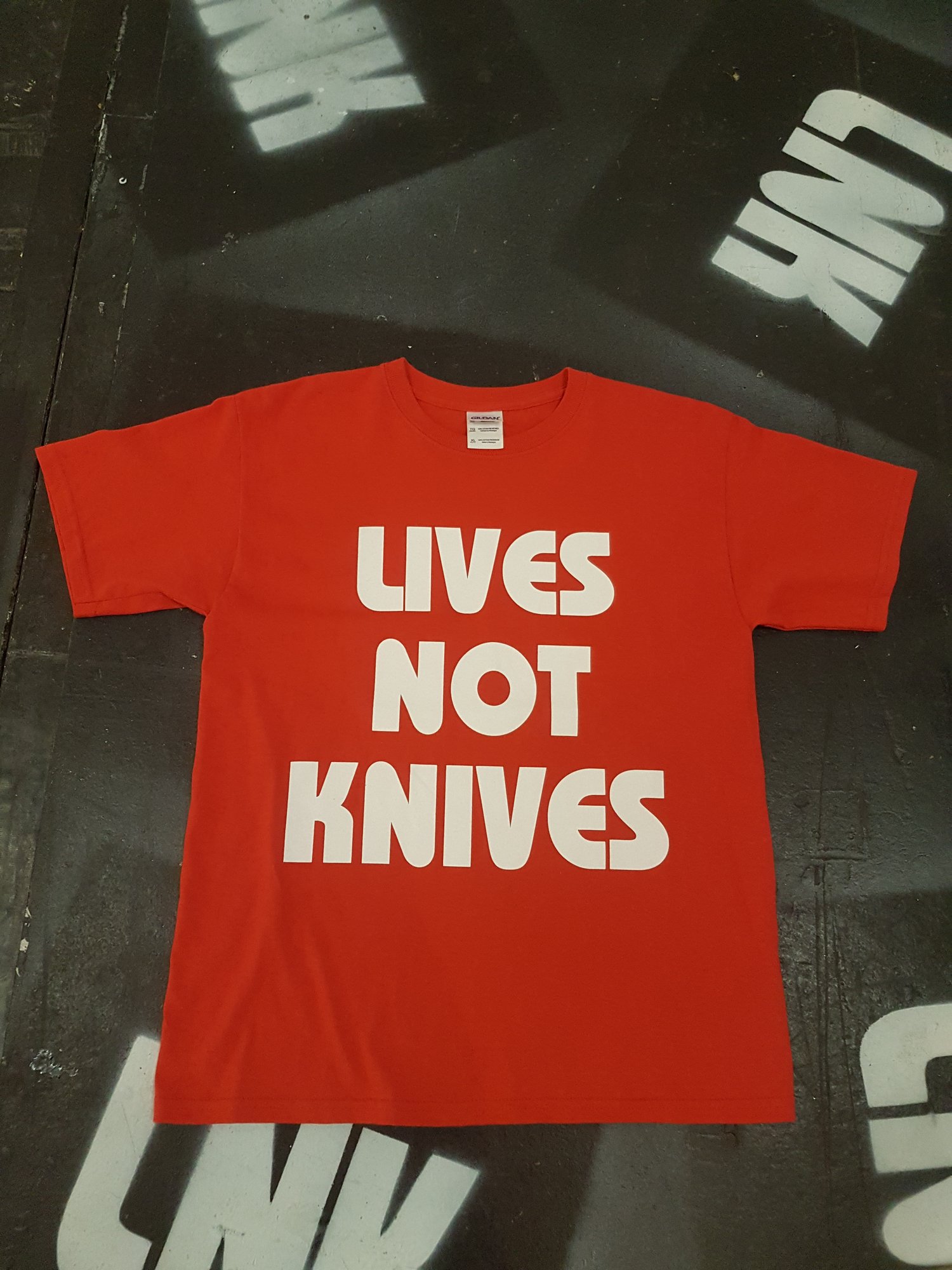 Image of Lives Not Knives - Red/ White