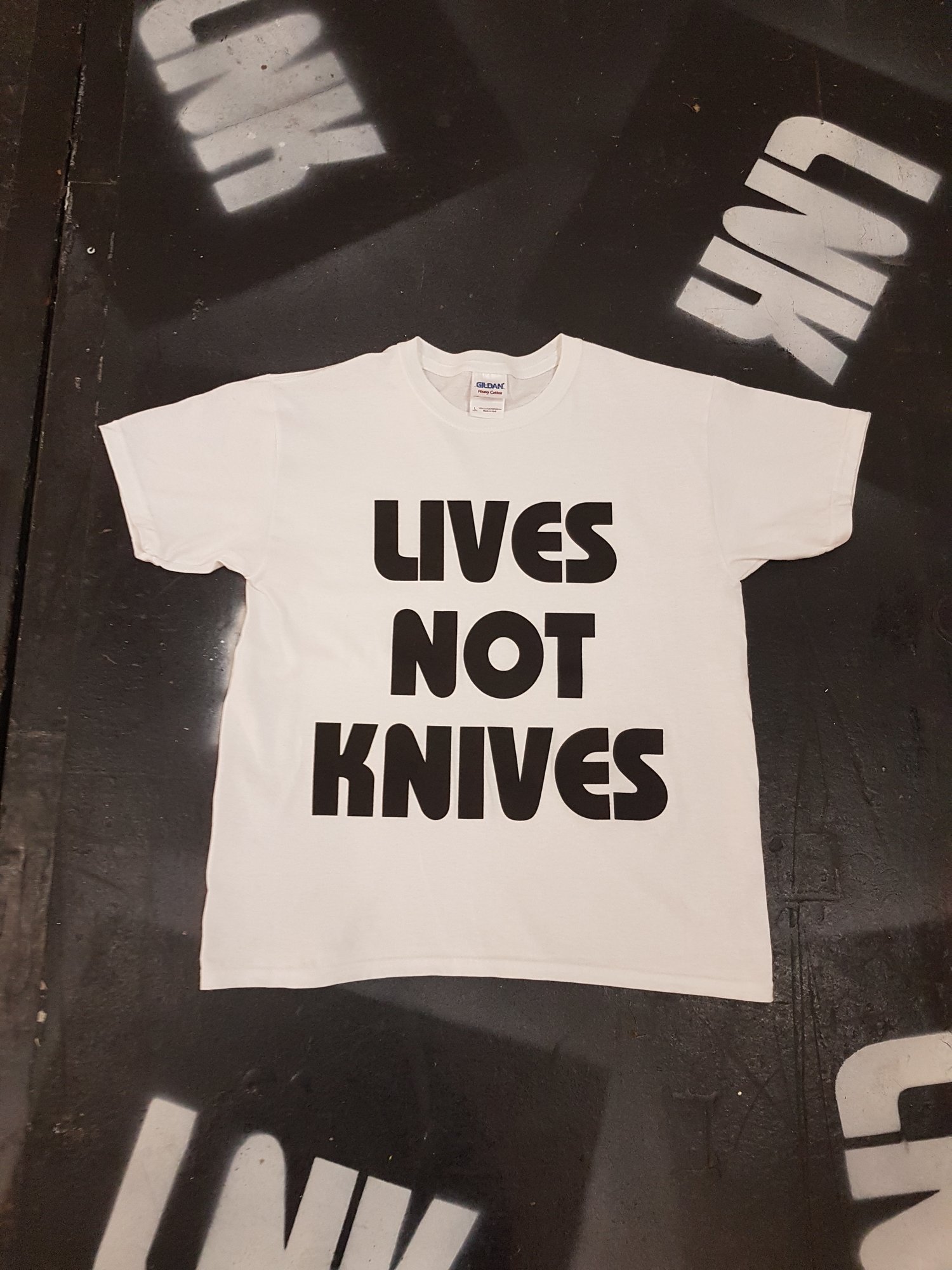 Image of Lives Not Knives - White/ Black