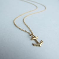 Image 2 of Anchors Aweigh - TIny Gold-filled Anchor