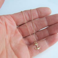 Image 4 of Anchors Aweigh - TIny Gold-filled Anchor