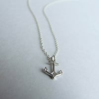 Image 2 of Anchors Aweigh - Tiny Sterling Silver Anchor