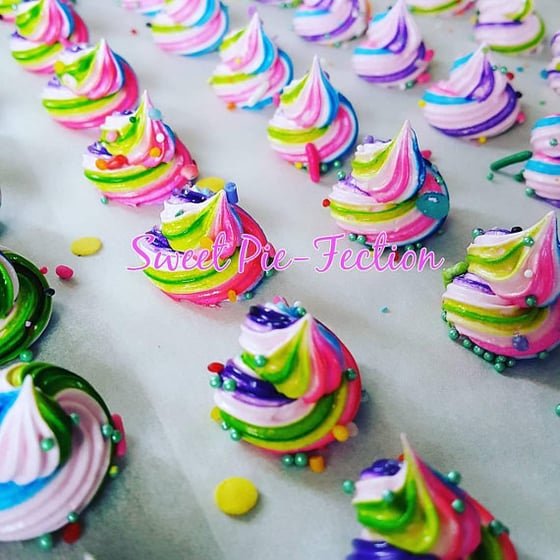 Image of Rainbow Unicorn Poop Meringues