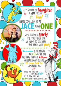 Seuss inspired Birthday Invitations