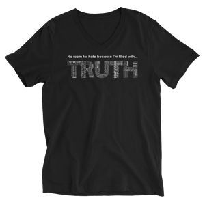 Image of Filled With TRUTH Unisex V-Neck Tee in Black or White