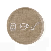 Image 2 of Linen Tray Round Elephant or Dishes - nature