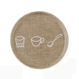 Image of Linen Tray Round Elephant or Dishes - nature