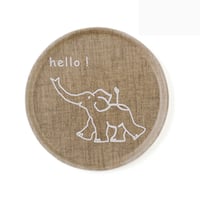 Image 1 of Linen Tray Round Elephant or Dishes - nature