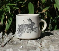 Image 1 of Brambles, Rowan and The Hare ceramic mug.