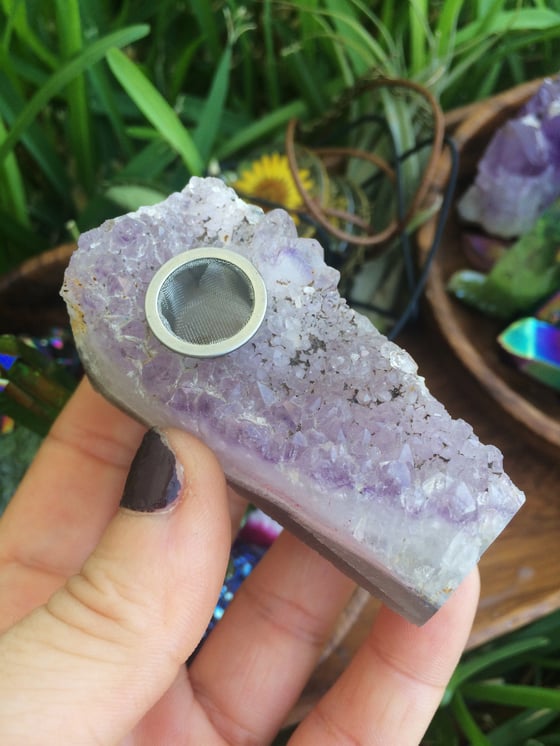 Image of ~INTUITIVE~ Raw Amethyst Cluster Pipe