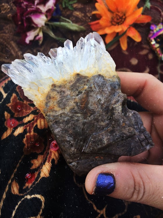 Image of ~HANDCARVED~ Fine Quartz Carved Skull Piece