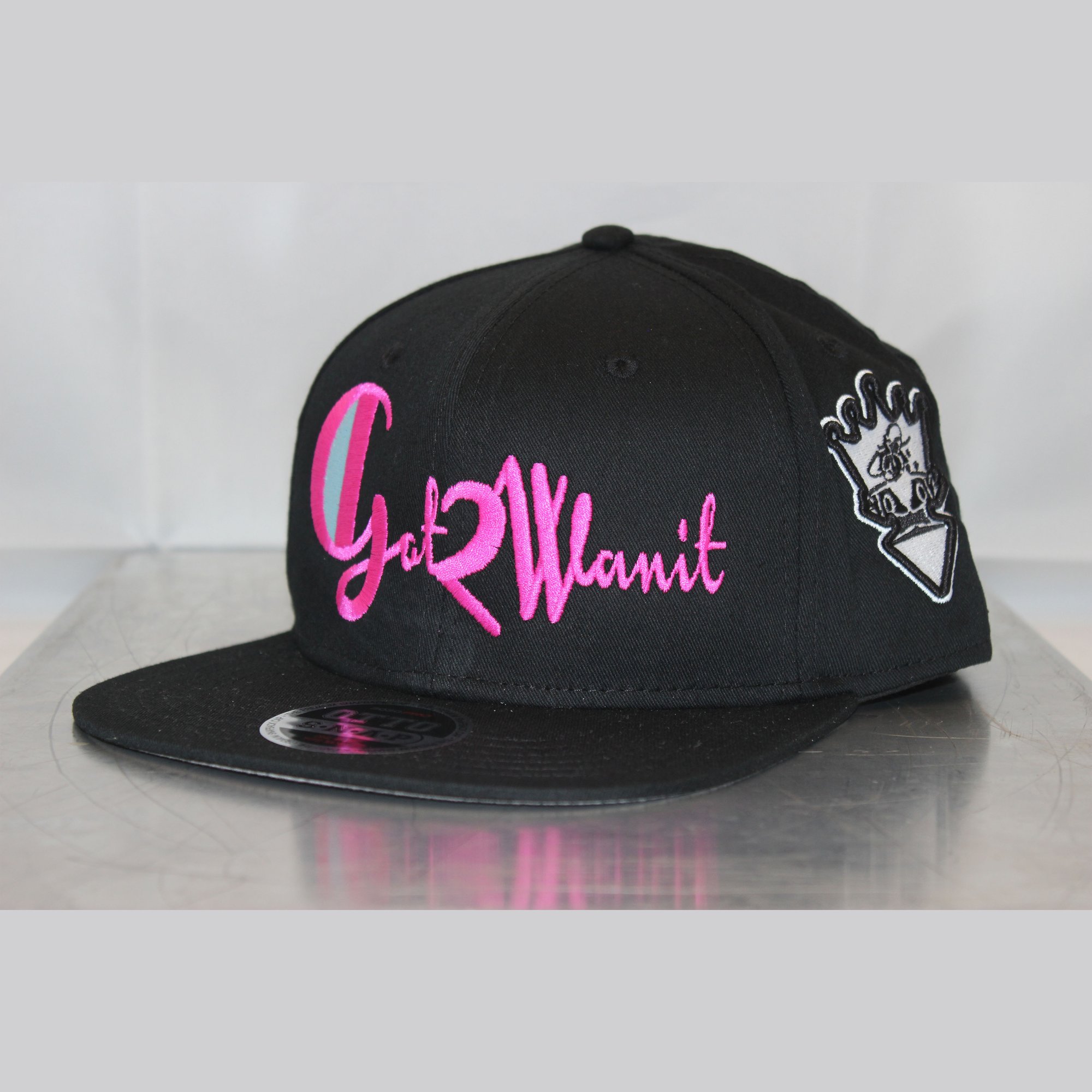 Image of Got2Wanit Mscript Pink on Black Snapback