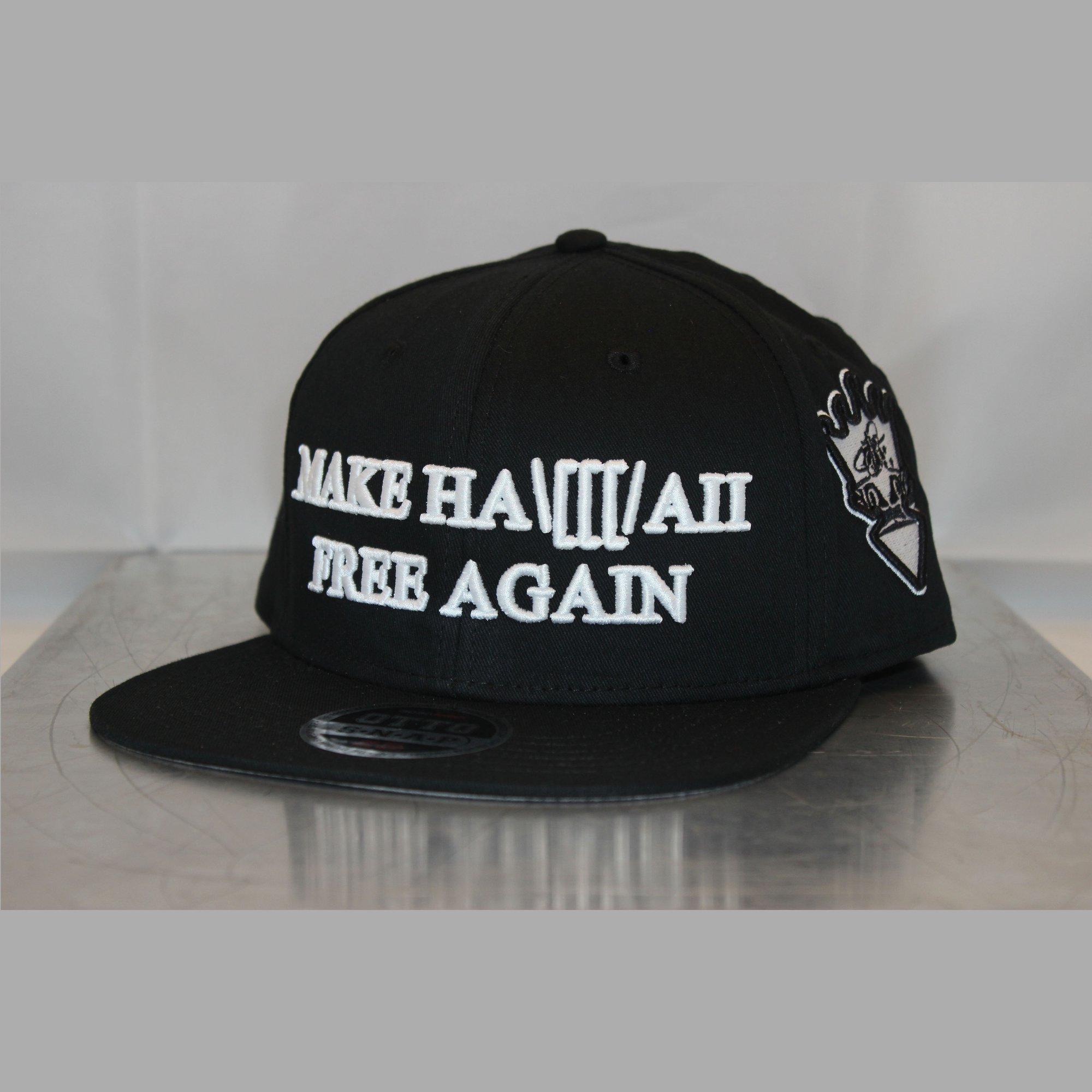 Image of MAKE HAWAII FREE AGAIN White on Black Snapback