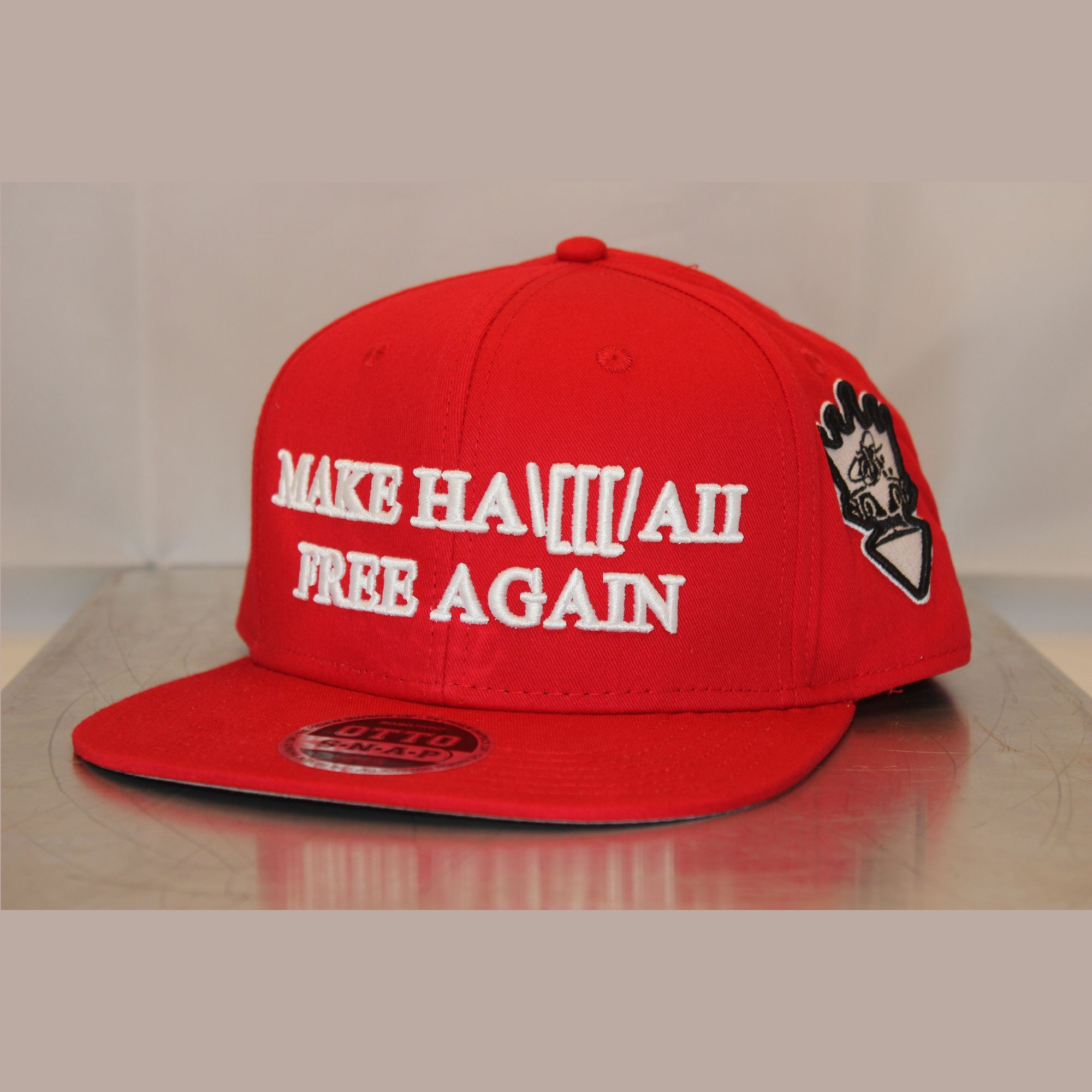 Image of MAKE HAWAII FREE AGAIN White on Red Snapback