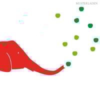 Image 1 of Elefant Wandaufkleber - grosser Kopf mit Äpfeln
