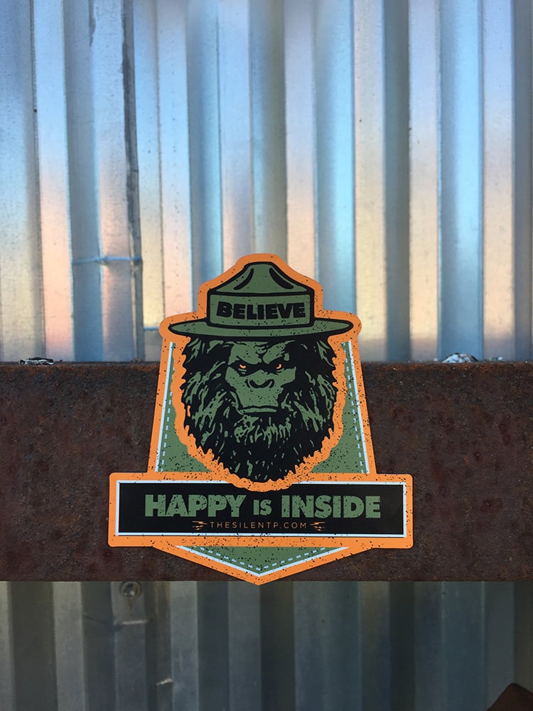 Believe Happy is Inside,  custom die-cut magnet.