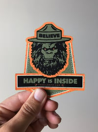 Image 3 of Believe Happy is Inside,  custom die-cut magnet.
