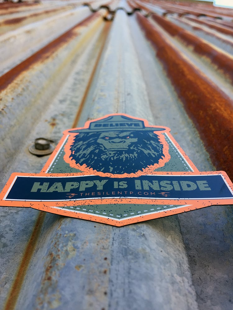 Believe Happy is Inside,  custom die-cut magnet.