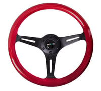 Image 2 of NRG ST-015BK-RD Red Wood Wheel 350MM + QR