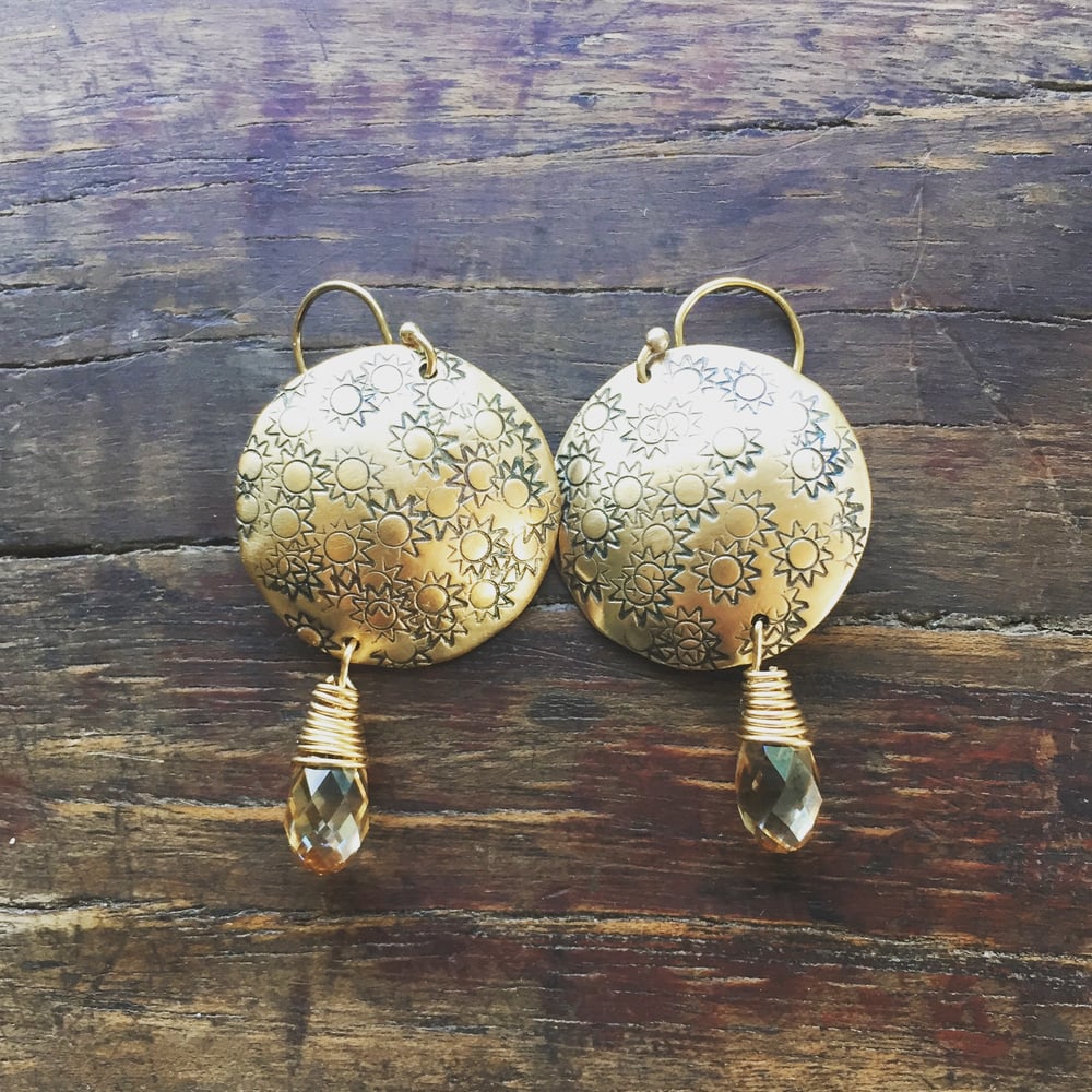 Image of Gold-filled earrings with Swarovski crystal