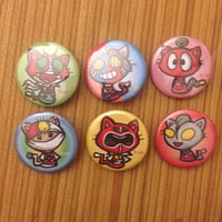 Tokusatsu Kitty Buttons #1
