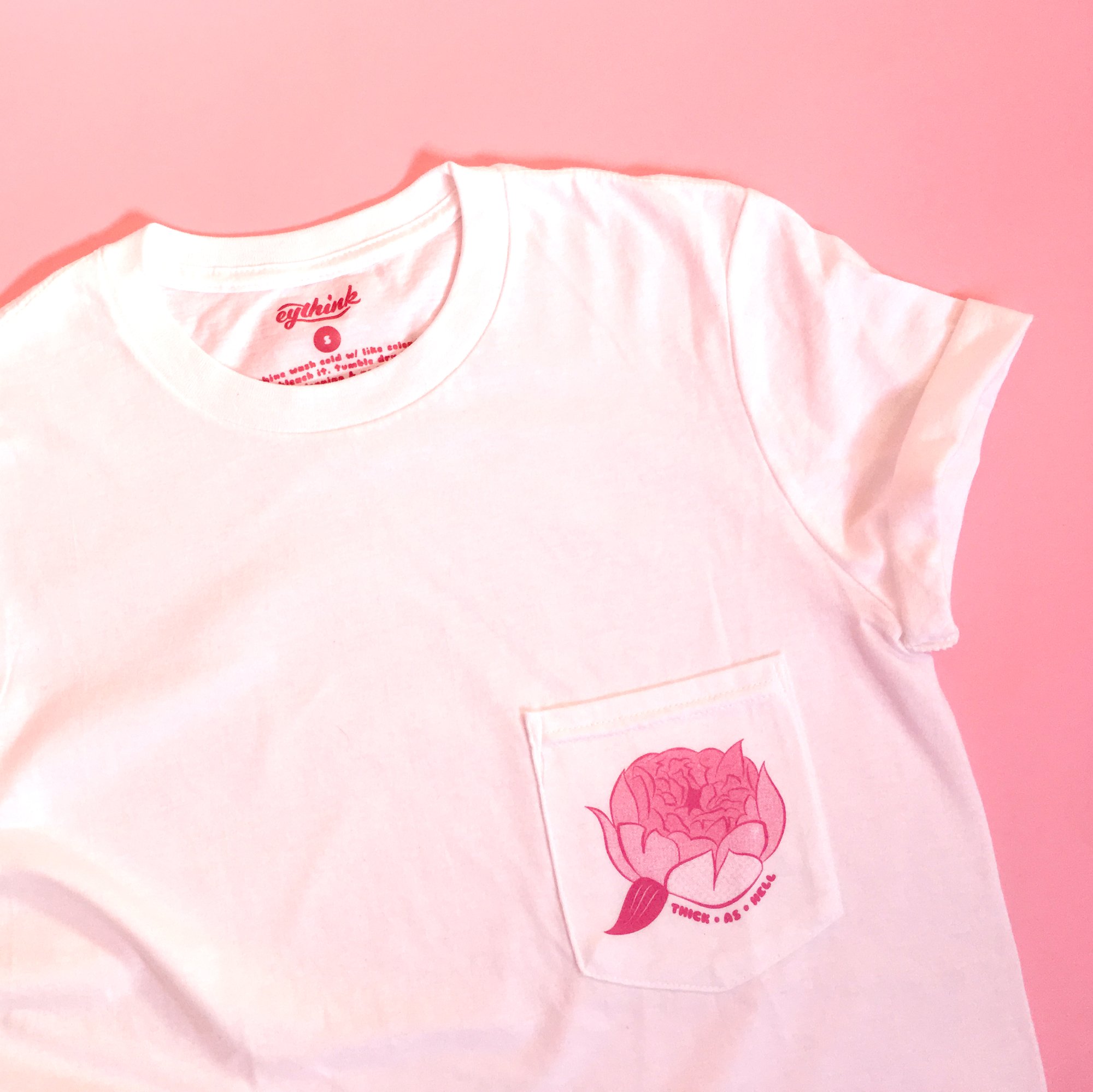 THICK AS HELL peony pocket tee | Eythink